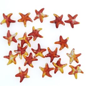   Vörös Sárga Szintetikus Türkiz Tengeri Csillag Gyöngy 14-15x5mm
