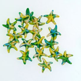   Zöld Sárga Szintetikus Türkiz Tengeri Csillag Gyöngy 14-15x5mm