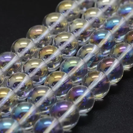 Szintetikus Üveg Angyal Aura Kvarc Ásványgyöngy 10mm