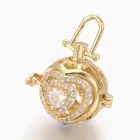 Arany Színű Szív (1) Cirkónia Angyalhívó Medál Nyaklánc 23x24x22mm