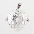 Ezüst Színű (4) Szív Angyalhívó Medál 27x28x32mm