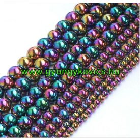 Szivárvány Hematit Ásványgyöngy  10mm
