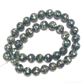 Szivárványos Abalone Paua Kagyló Mozaik Gyöngy 10mm