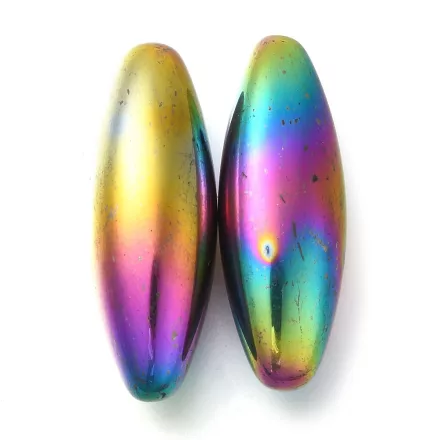 Fúratlan Szivárványos Ciripelő Magnetit Mágneses Hematit Henger Ásványgyöngy Marokkő 38x13,5mm (1db)