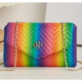 Szivárványos (6) Műbőr Válltáska Kistáska 18x11cm
