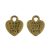 Bronz Színű Szív Hand Made With Love Szeretettel Kézzel Készült Medál 15x12mm