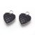 Ezüst Színű Nemesacél Fekete (6) Pikkely Flitter Szív Medál Nyaklánc 16x13mm