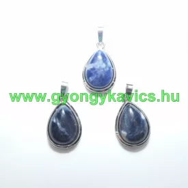 Szodalit Ásvány Medál Ezüst Keretben 26x16-17x8-10mm