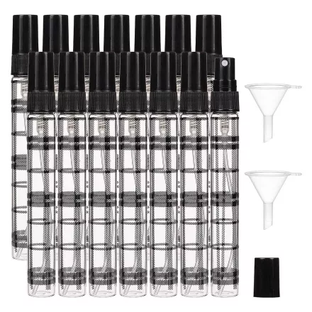 Fekete Kockás Üveg (2) Szórófejes Parfüm Spray Húsvéti Kölni Flakon 5ml