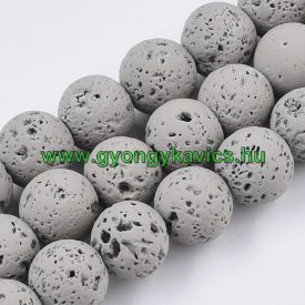 Szürke Festett Lávakő Ásványgyöngy 10mm