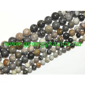 Szürke Picasso Jáspis Ásványgyöngy Gyöngyfüzér 10mm