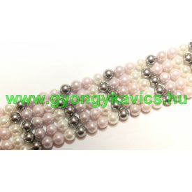 Szürke Rózsaszín Színes Kagyló Gyöngy 8mm