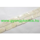 Téglalap Fehér Kagyló Gyöngy 20x15x4-5mm