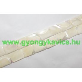 Téglalap Fehér Kagyló Gyöngy 20x15x4-5mm