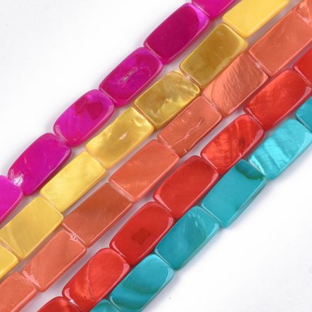 Türkiz Kagyló Téglalap Gyöngy 14-15x7-9mm