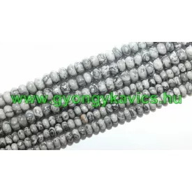 Térkép Jáspis Korong Ásványgyöngy Gyöngyfüzér 6x4mm