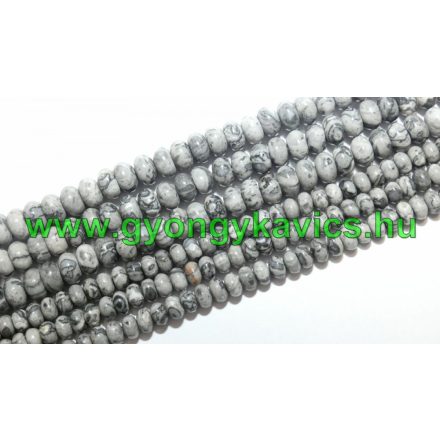 Térkép Jáspis Korong Ásványgyöngy 6x4mm