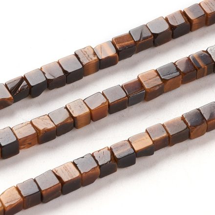 Tigrisszem Kocka Ásványgyöngy 4x4x4mm