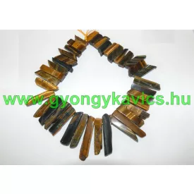   Tigrisszem Rusztikus Oszlop Ásványgyöngy Gyöngyfüzér Nyaklánc Nyakék Alap 20-65x7-15mm