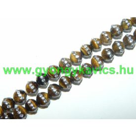 Tigrisszem Ásványgyöngy Strassz Kövekkel 8mm