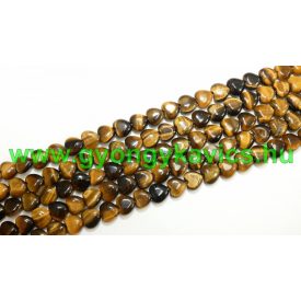 Tigrisszem Szív Ásványgyöngy 10x10x5mm