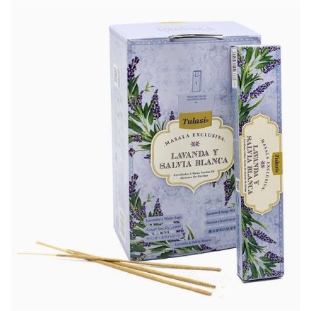 Tulasi Lavender &  White Sage Levendula És Fehér Zsálya Füstölő