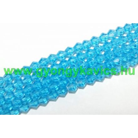 Türkiz Bicon Üveggyöngy 6mm