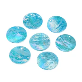 Türkiz Capiz Kagyló Medál Fülbevaló Alap 24-25x1-2mm