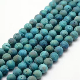 Türkiz Druzy Kvarc Ásványgyöngy 8mm