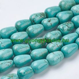 Türkiz Howlit Csepp Ásványgyöngy 14x9-10mm