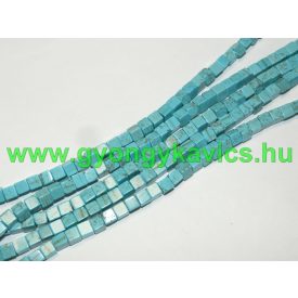 Türkiz Howlit Kocka Ásványgyöngy 6x6mm