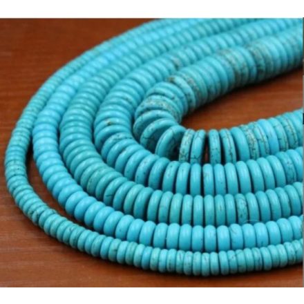 Türkiz Howlit Korong Heishi Ásványgyöngy Gyöngyfüzér 10x3mm