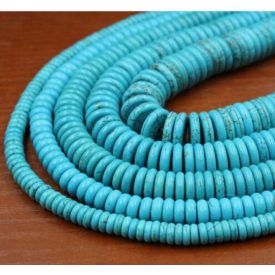 Türkiz Howlit Ásványgyöngy Korong 10x3mm