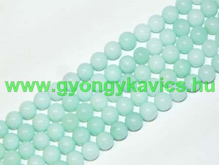 Türkiz Türkizkék Jade (világos) Ásványgyöngy Gyöngyfüzér 6mm