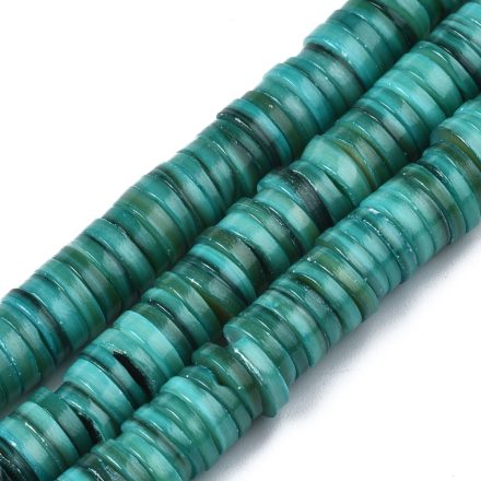 Türkiz Kagyló Korong Heishi Gyöngy 8-8,5x1-3mm