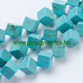 Türkiz Howlit Kocka Ásványgyöngy 10x10mm
