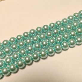 Türkiz Színű Szintetikus Kagyló Gyöngy 12mm