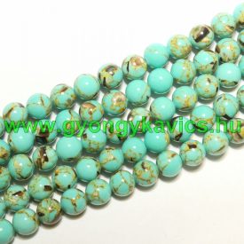   Türkiz Zöld Szintetikus Gyöngy Valódi Kagyló Darabokkal 4mm