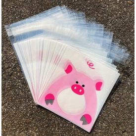   Újévi Szerencse Malac (32) Átlátszó Ragasztócsíkos Celofán Tasak 7x10cm