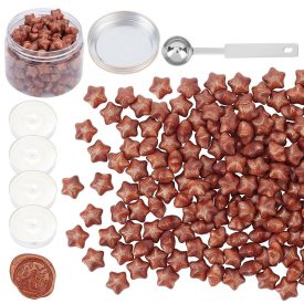   Bronz Csillag (45) Viaszpecsét (200db) Készítő Készlet Olvasztó Kanál Teamécses