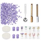 Lila (42) Viaszpecsét Készítő Készlet Szárított Virág Filctoll Olvasztó Kanál Teamécses