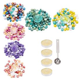   Színes (37) Viaszpecsét (720db) Készítő Készlet Olvasztó Kanál Teamécses