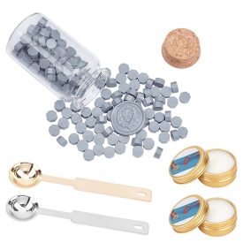   Szürke (17) Viaszpecsét (160db) Készítő Készlet Olvasztó Kanál Teamécses Üvegcse