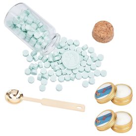   Türkiz (14) Viaszpecsét (160db) Készítő Készlet Olvasztó Kanál Teamécses Üvegcse