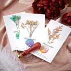 Zöld (5) Viaszpecsét Készítő Készlet Szárított Virág Filctoll Olvasztó Kanál Teamécses