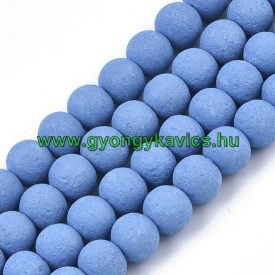   Világoskék Színű Festett Üveggyöngy Lávakő Imitáció 8mm