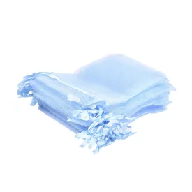 Világoskék Organza Tüll Díszzacskó Dísztasak 9x12cm