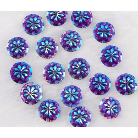 Virágos Kristálymintás Lila Színű (38) Kaboson 12mm