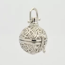   Virágos Angyalhívó (5) Ezüst (Nikkel) Színű Medál Nyaklánc 22,4mm
