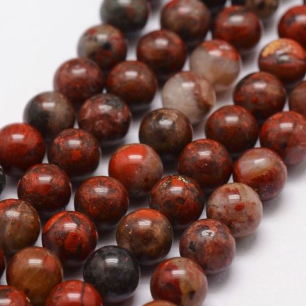 Vörös Breccsa Jáspis Ásványgyöngy 10mm